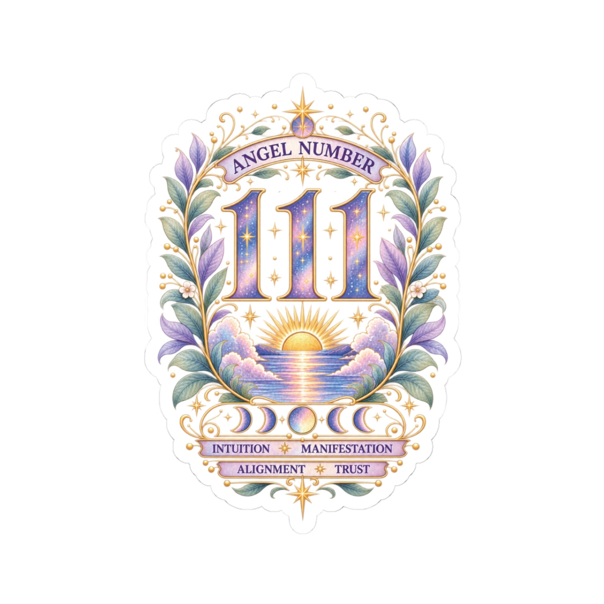 111 Angel Number Sticker, Manifestation Vinyl Sticker, New Beginnings Celestial Sticker, Spiritual Numerology Gift