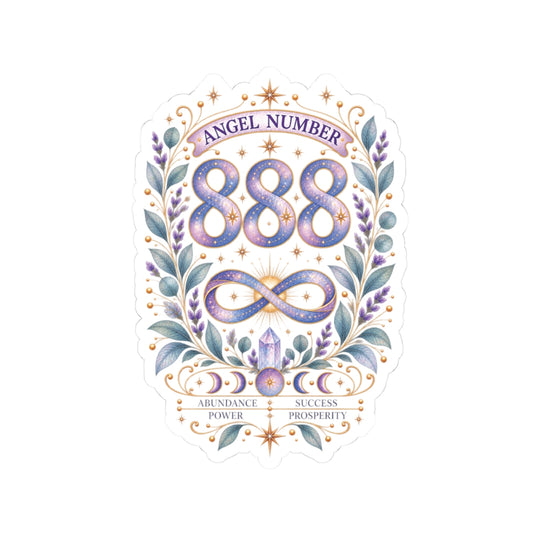 888 Angel Number Sticker, Abundance Vinyl Sticker, Prosperity & Success Celestial Sticker, Spiritual Numerology Gift