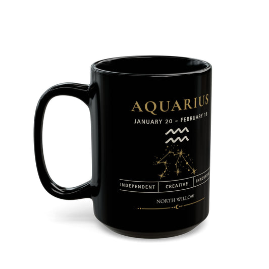Aquarius Zodiac Mug | Astrology Coffee Mug | Celestial Gift | 15 oz Ceramic Mug | Zodiac Birthday Gift