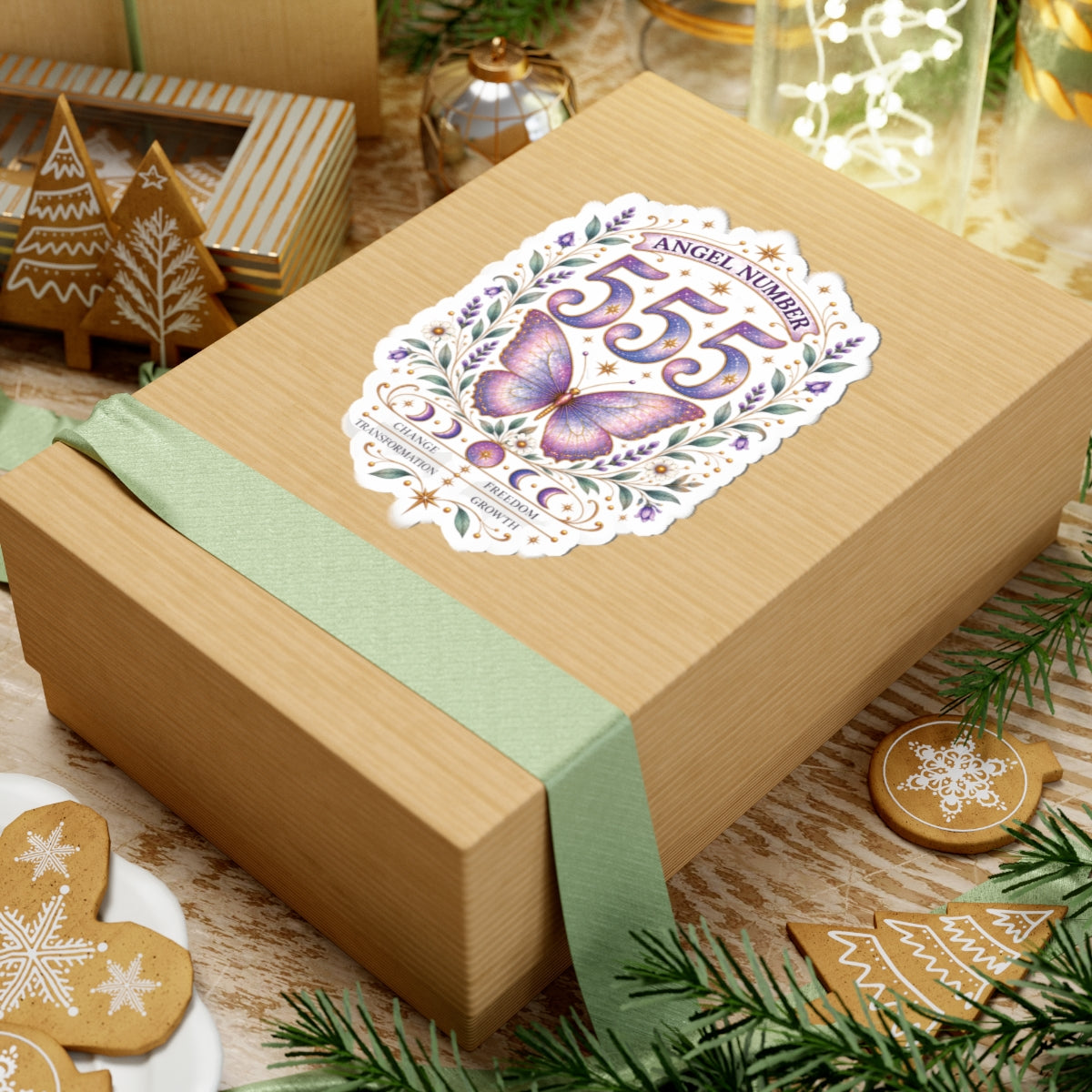 555 Angel Number Sticker, Transformation Vinyl Sticker, Change & Freedom Celestial Sticker, Spiritual Numerology Gift