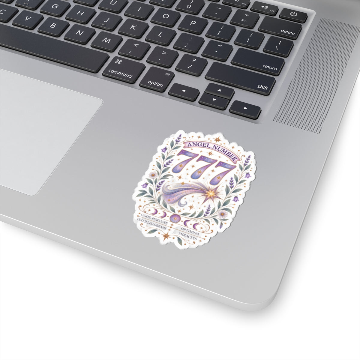 777 Angel Number Sticker, Good Fortune Vinyl Sticker, Miracles & Optimism Celestial Sticker, Spiritual Numerology Gift