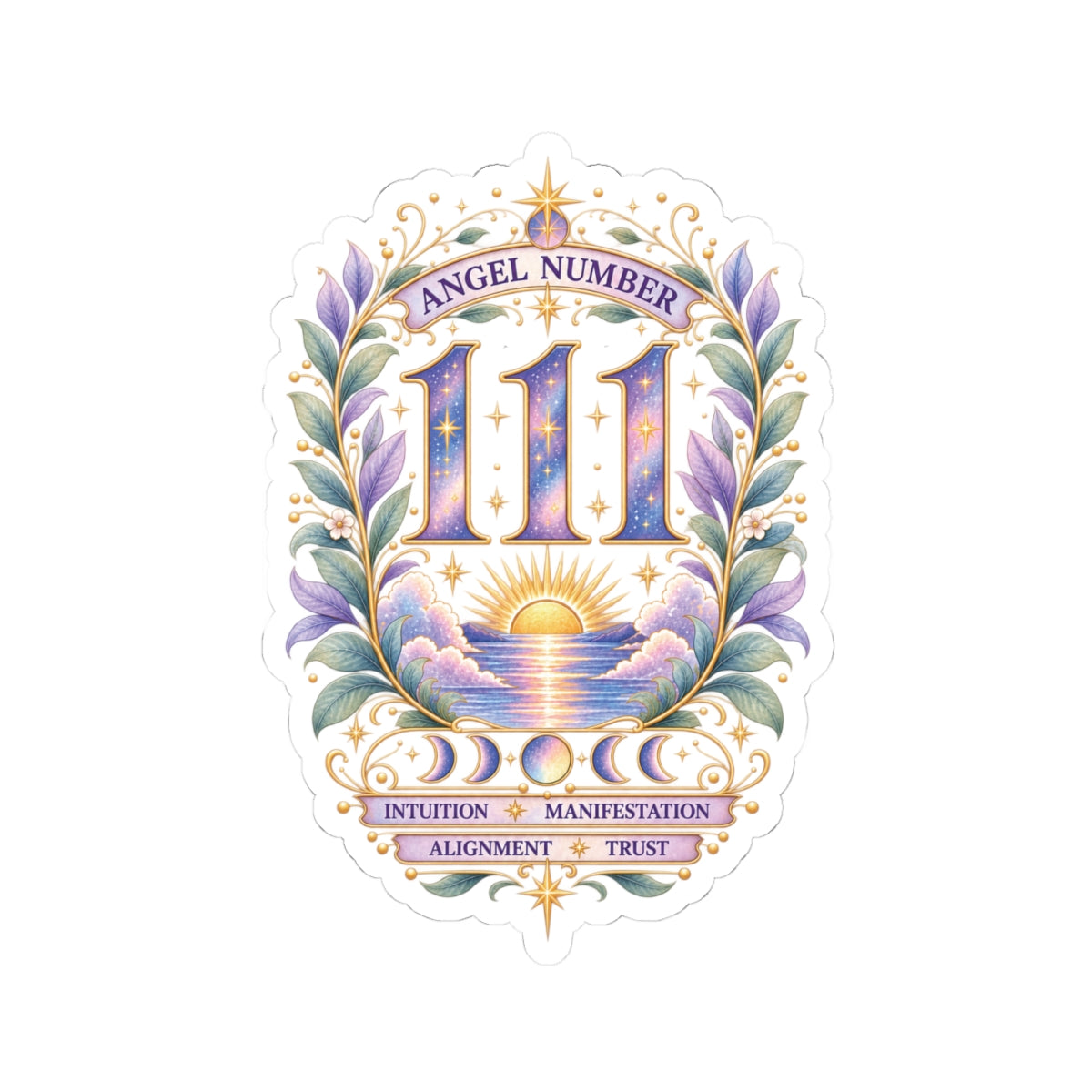 111 Angel Number Sticker, Manifestation Vinyl Sticker, New Beginnings Celestial Sticker, Spiritual Numerology Gift