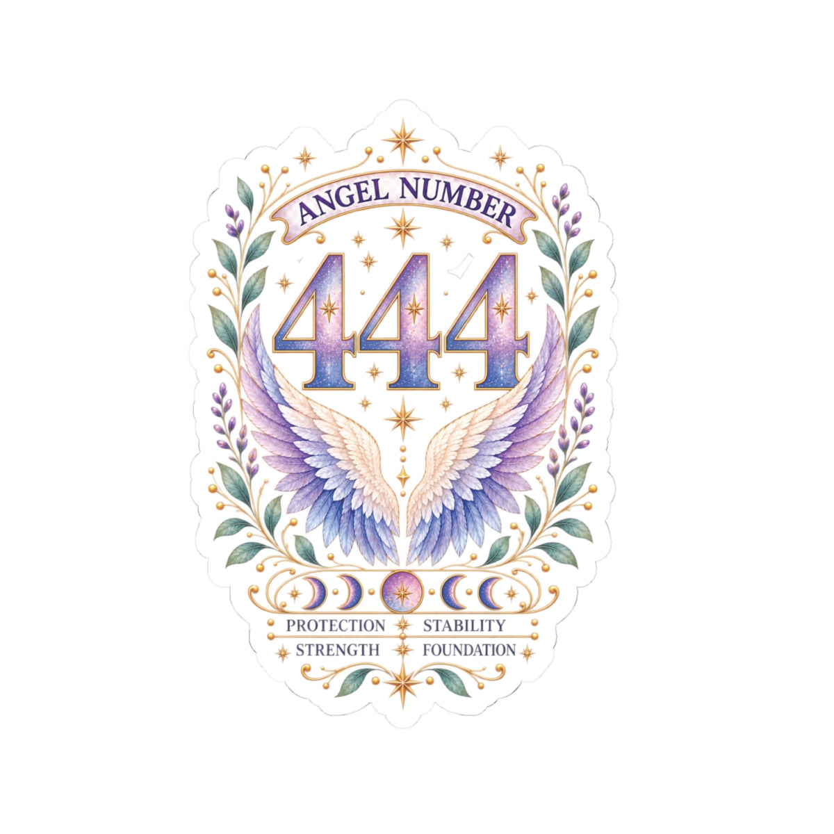 444 Angel Number Sticker, Protection Vinyl Sticker, Stability & Strength Celestial Sticker, Spiritual Numerology Gift
