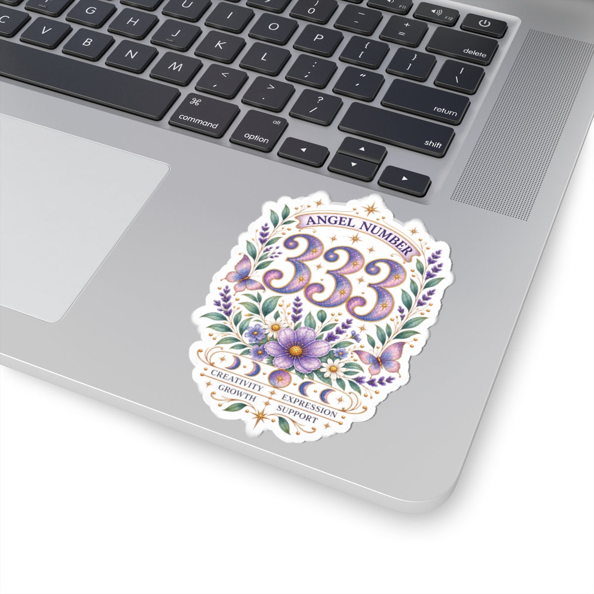 333 Angel Number Sticker, Creativity Vinyl Sticker, Growth & Expression Celestial Sticker, Spiritual Numerology Gift