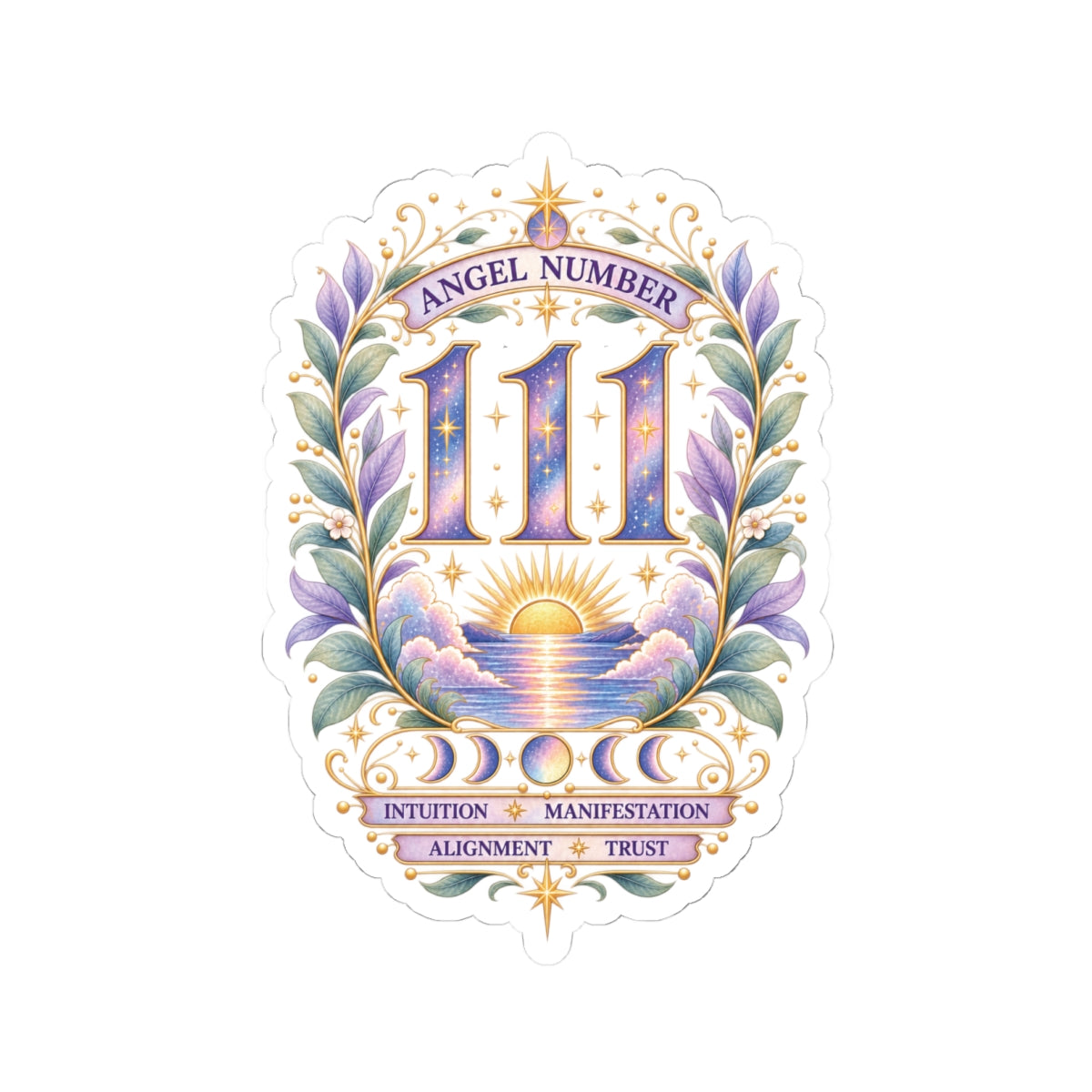 111 Angel Number Sticker, Manifestation Vinyl Sticker, New Beginnings Celestial Sticker, Spiritual Numerology Gift