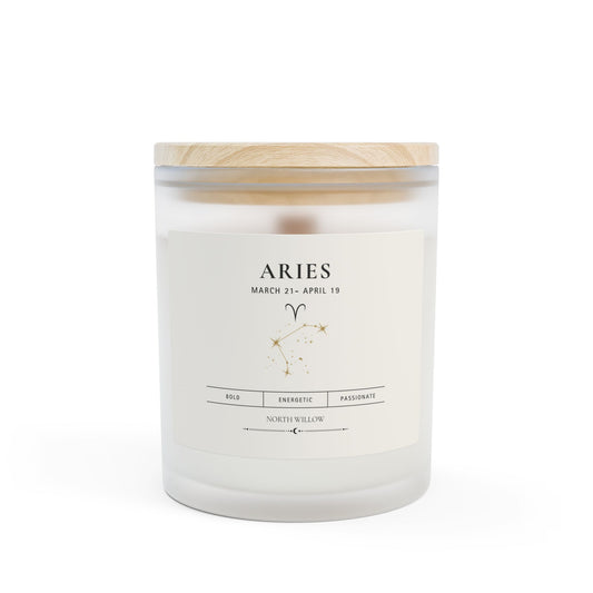 Aries Zodiac Candle | Coconut Soy Candle | Astrology Gift | 11 oz Wooden Wick Candle