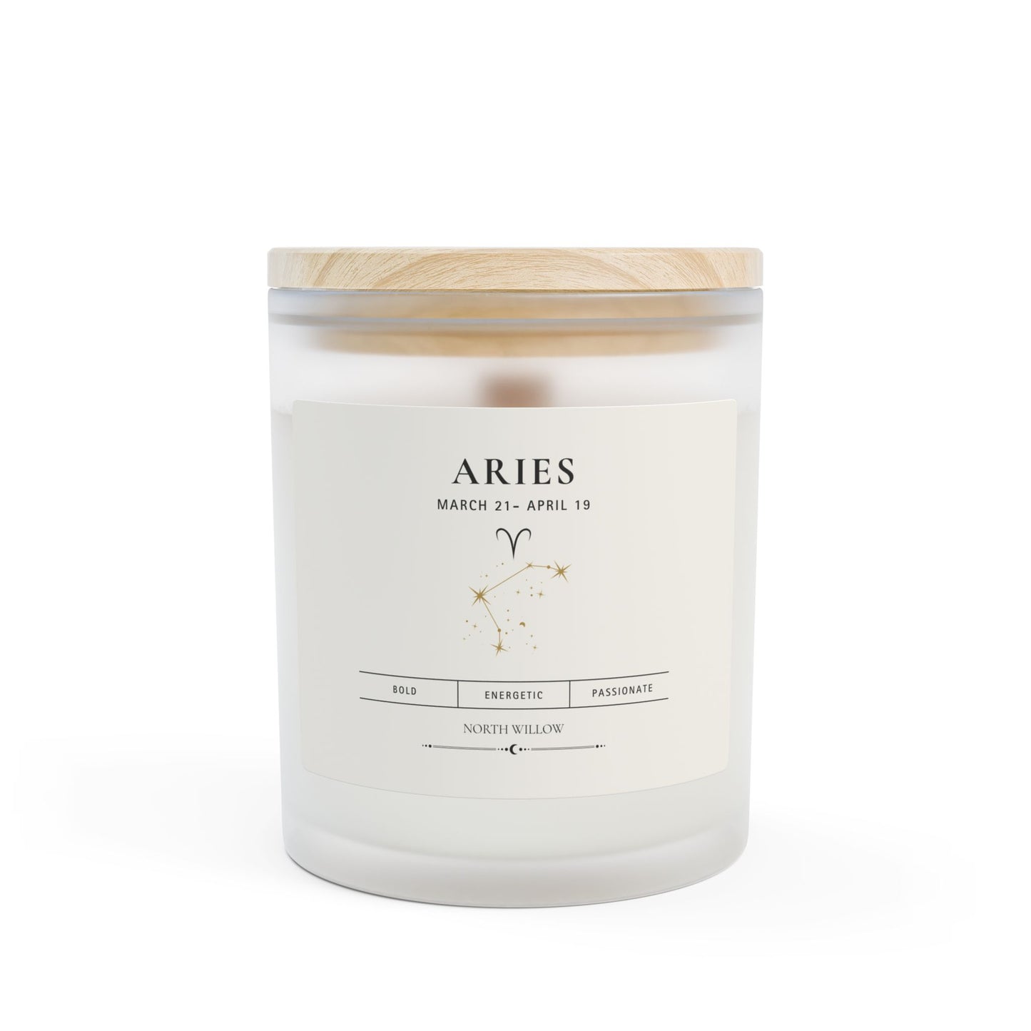 Aries Zodiac Candle | Coconut Soy Candle | Astrology Gift | 11 oz Wooden Wick Candle