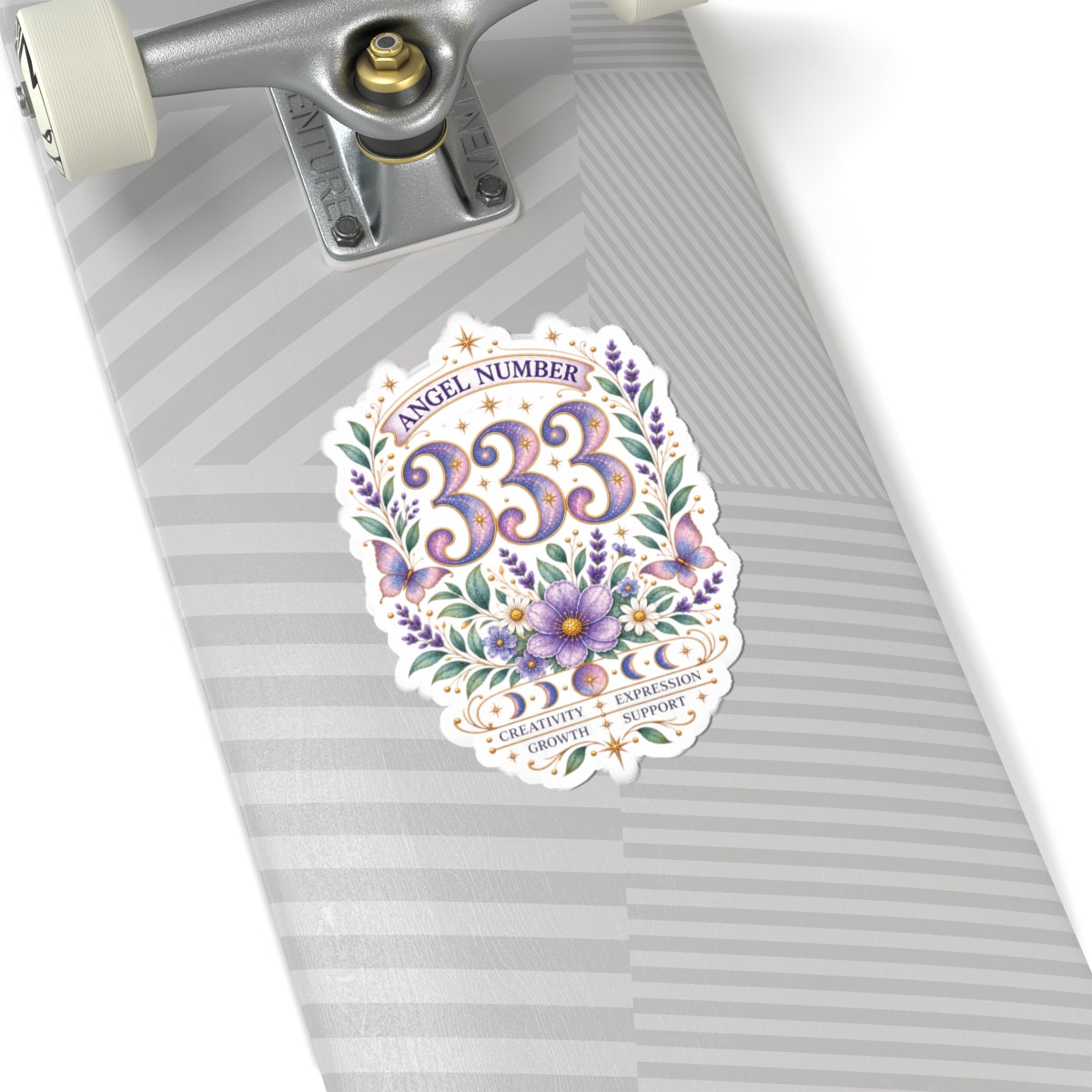 333 Angel Number Sticker, Creativity Vinyl Sticker, Growth & Expression Celestial Sticker, Spiritual Numerology Gift