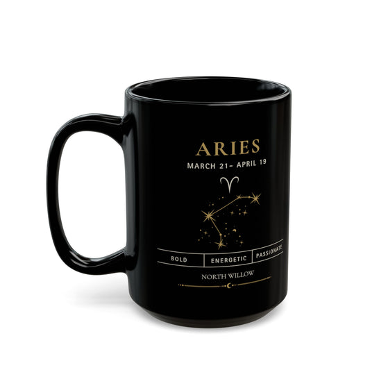 Aries Zodiac Mug | Astrology Coffee Mug | Celestial Gift | 15 oz Ceramic Mug | Zodiac Birthday Gift