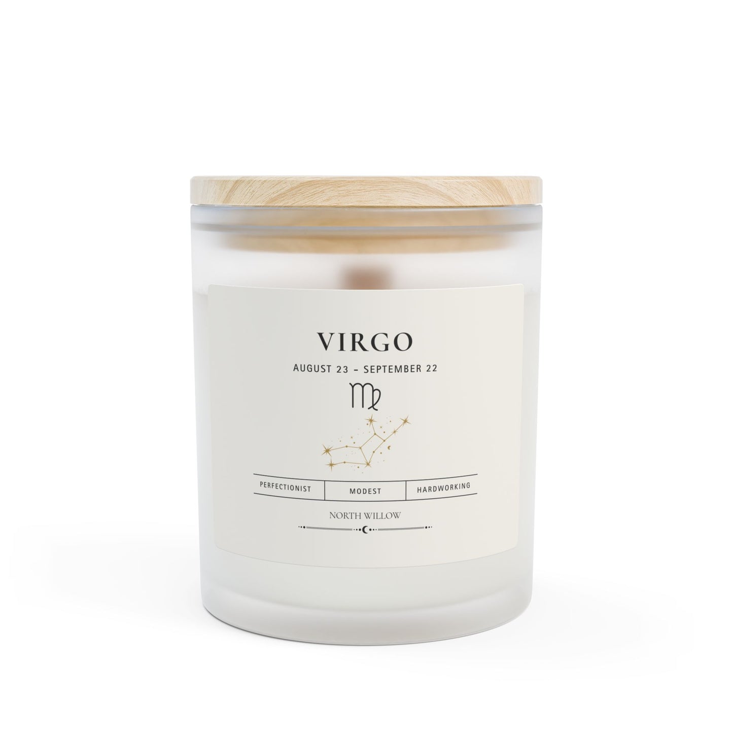 Virgo Zodiac Candle | Coconut Soy Candle | Astrology Gift | 11 oz Wooden Wick Candle