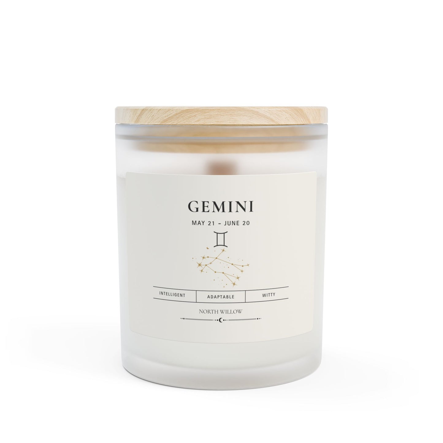 Gemini Zodiac Candle | Coconut Soy Candle | Astrology Gift | 11 oz Wooden Wick Candle