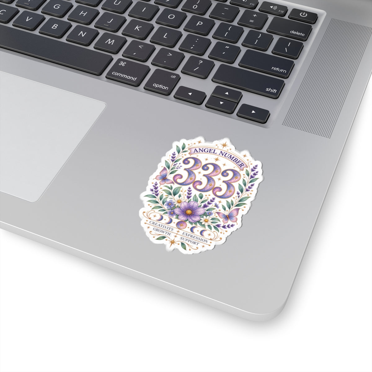 333 Angel Number Sticker, Creativity Vinyl Sticker, Growth & Expression Celestial Sticker, Spiritual Numerology Gift