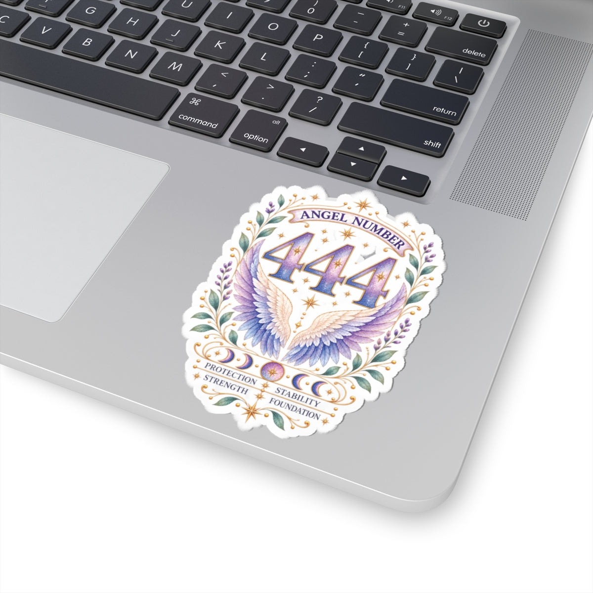 444 Angel Number Sticker, Protection Vinyl Sticker, Stability & Strength Celestial Sticker, Spiritual Numerology Gift