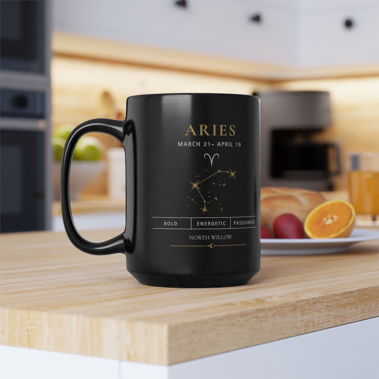 Aries Zodiac Mug | Astrology Coffee Mug | Celestial Gift | 15 oz Ceramic Mug | Zodiac Birthday Gift