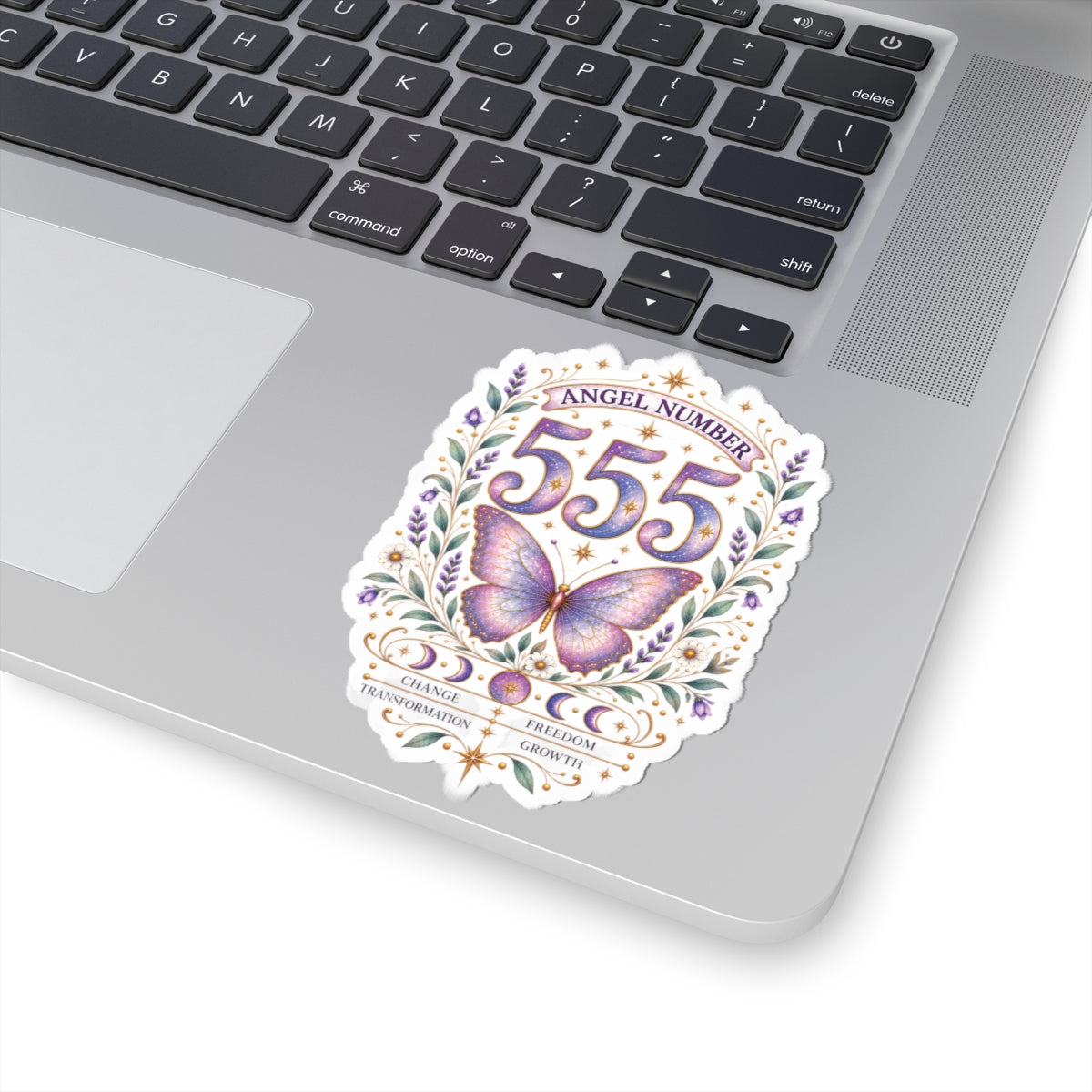 555 Angel Number Sticker, Transformation Vinyl Sticker, Change & Freedom Celestial Sticker, Spiritual Numerology Gift