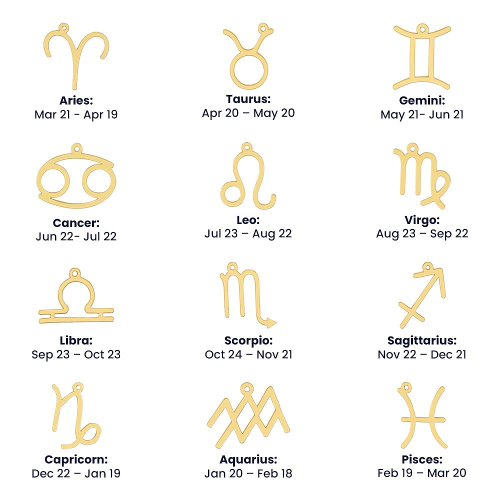 ✨ Zodiac Sign Necklace | Gold or Silver Astrology Pendant